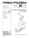 ELLIPTICAL TRAINER EXERCISER User`s Manual