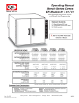 Operating Manual Bench Series Ovens ER Models 21 / 31 / 51