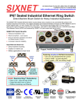 IP67 Sealed Industrial Ethernet Ring Switch RoHS