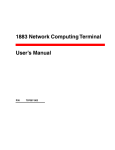 1883 Network Computing Terminal User`s Manual