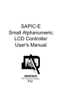 SAPIC-E Small Alphanumeric LCD Controller User`s Manual