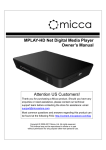 Micca MPLAY-HD Net User`s Manual