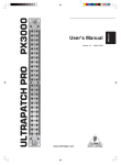 Manual for Ultrapatch Pro PX3000 Multi-Function