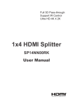 User Manual 1x4 HDMI Splitter with IR 4K x 2K