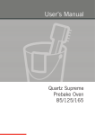 User`s Manual Quartz Supreme Prebake Oven 85