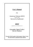 User`s Manual for American Telecom 6001S Service by SunRocket
