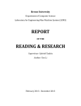 REPORT READING & RESEARCH