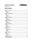 TealTime User`s Manual Table of Contents