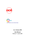 Océ | Arizona 500 User Manual - Océ | Printing for Professionals