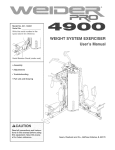 WEIGHT SYSTEM EXERCISER User`s Manual