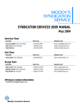 MOODY`S SYNDICATION SERVICE