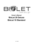Owner`s Manual BioLet 20 Deluxe BioLet 10 Standard