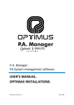 USER`S MANUAL. OPTIMAX INSTALLATIONS.