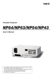 Portable Projector NP64/NP63/NP54/NP43 User`s Manual
