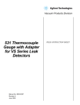 531 Thermocouple Gauge with Adapter for VS Series Leak Detectors