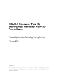 Discoverer Draft Manual - Northeast Ohio Regional Sewer District