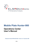 Mobile Plate Hunter-900 Operations Center User`s Manual