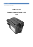 Vertex Laser II Operator`s Manual VL402 v.1.1
