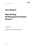 User Manual Web Hosting PO Management System Phase II