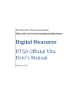 Official UTSA Vita User`s Manual - UTSA Provost Home