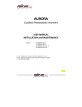 Aurora Inverter Installation & Maintenance Manual for PVI