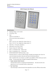 DG35 Keypad User Manual Specifications