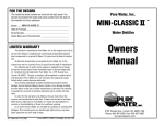 MINI-CLASSIC II Owners Manual