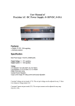 User Manual of Precision AC- DC Power Supply: 0