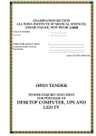 Tender Enquiry Document For Purchase of Desktop
