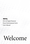 PE5120 Digital Projector Home Entertainment Series User`s Manual