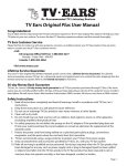 TV Ears Original Plus User Manual