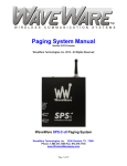 Paging System Manual - WaveWare Technologies, Inc