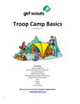 Troop Camp Basics Manual - Girl Scout Council