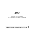 Report Generator Manual - AVSS - University of California, Santa