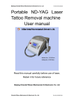 Portable ND-YAG Laser Tattoo Removal machine User manual