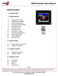 5400 Controller User`s Manual Table Of Contents