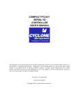 COMPACT PCI-811 SERIAL I/O CONTROLLER USER`S MANUAL