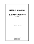 USER`S MANUAL 6.25KSS6050/5060