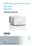 R&S TSMW/R&S TSMF Operating Manual