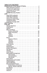 TABLE OF CONTENTS First Aid