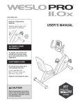 USER`S MANUAL - ICON Health & Fitness, Inc. Customer Service