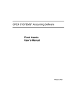 OPEN SYSTEMS® Accounting Software Fixed Assets User`s Manual
