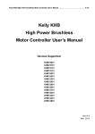 Kelly KHB High Power Brushless Motor Controller User`s Manual