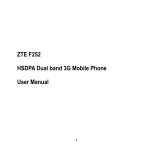 ZTE F252 HSDPA Dual band 3G Mobile Phone User Manual