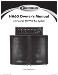 HA60 Owner`s Manual - Harbinger Pro Audio