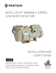 IntelliFlo Variable Speed Installation and User`s Guide