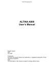 ALTINA A800 User`s Manual