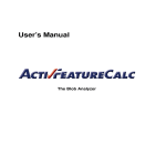 ActivFeatureCalc User`s Manual