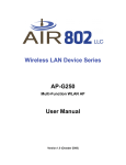 Wireless LAN Device Series AP-G250 User Manual