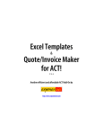 Excel Templates Quote/Invoice Maker for ACT! - Sage ACT! add-ons